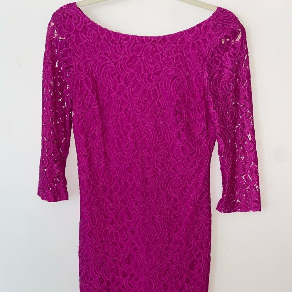 Lace Purple Womens Dress 3/4 sleeves